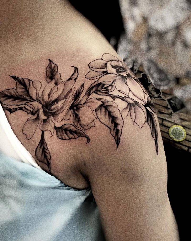 当你乐观的时候,生活就会给你当纹身图片_腿部New School花体字纹身图案