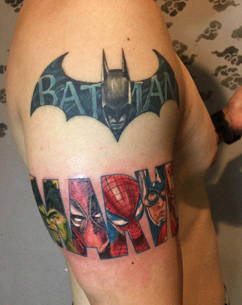 漫威英雄MARVEL纹身图片_手臂New School欧美写实纹身图案