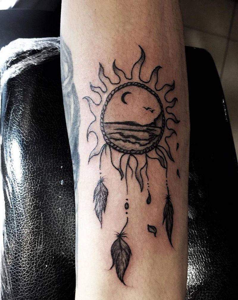 人生除了坚持，别无他法纹身图片_颈部水墨老传统纹身图案