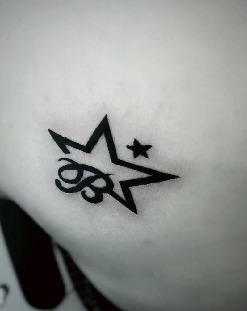 特价不香吗纹身图片_颈部New School几何纹身图案