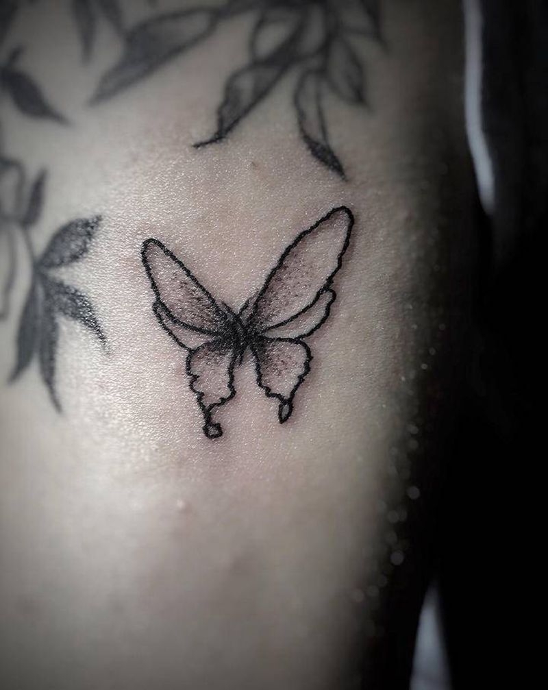 我只想做好每一件小事，过好每一纹身图片_颈部水墨New School纹身图案