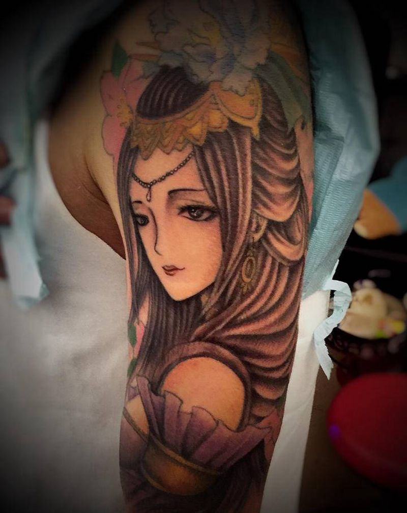 毫无意义的坚持，我也会坚持纹身图片_颈部背部New School几何纹身图案