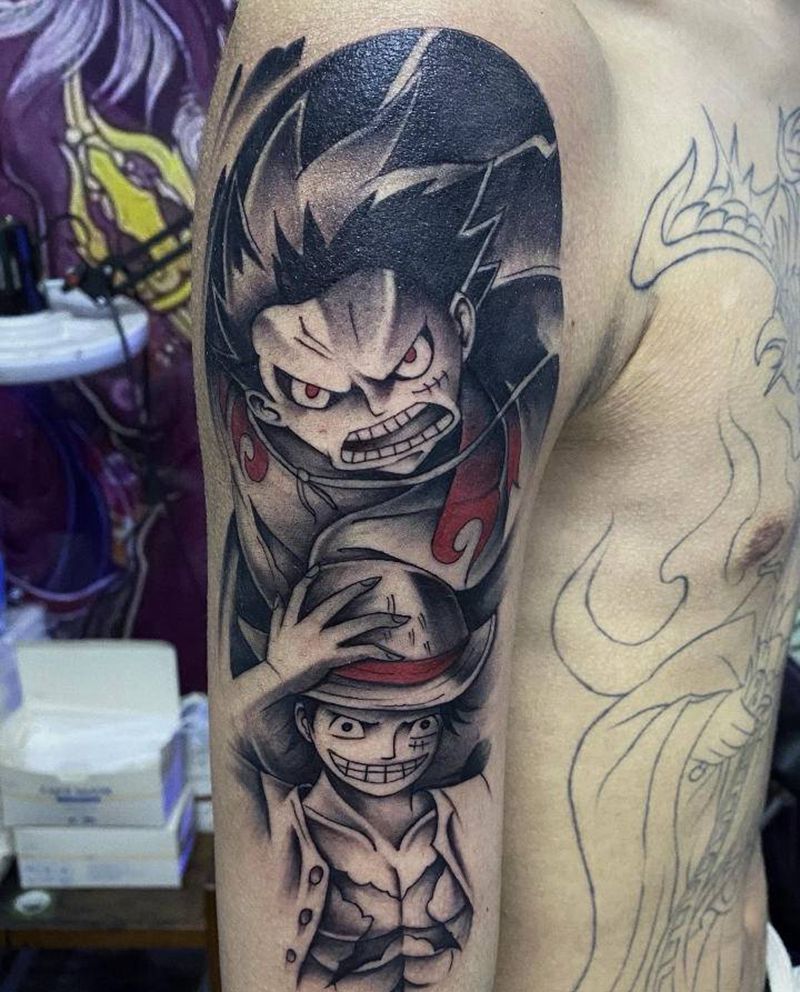 路飞纹身图片_手臂纹身图案