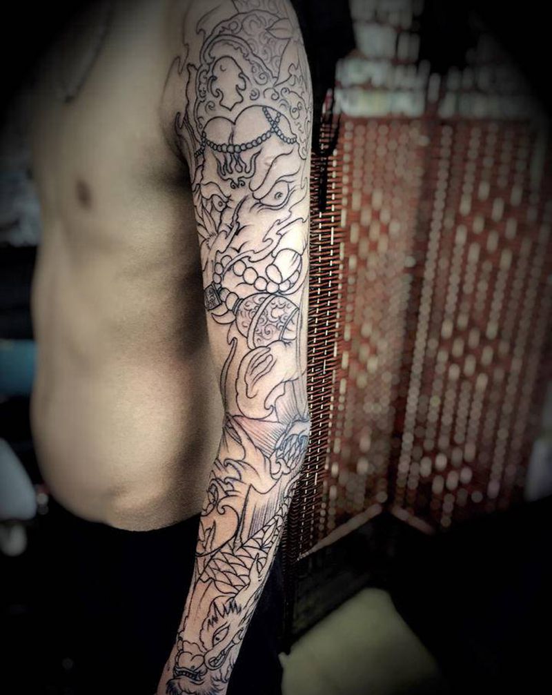 工作这么多年，我保持初心，纹身纹身图片_颈部肩部几何纹身图案