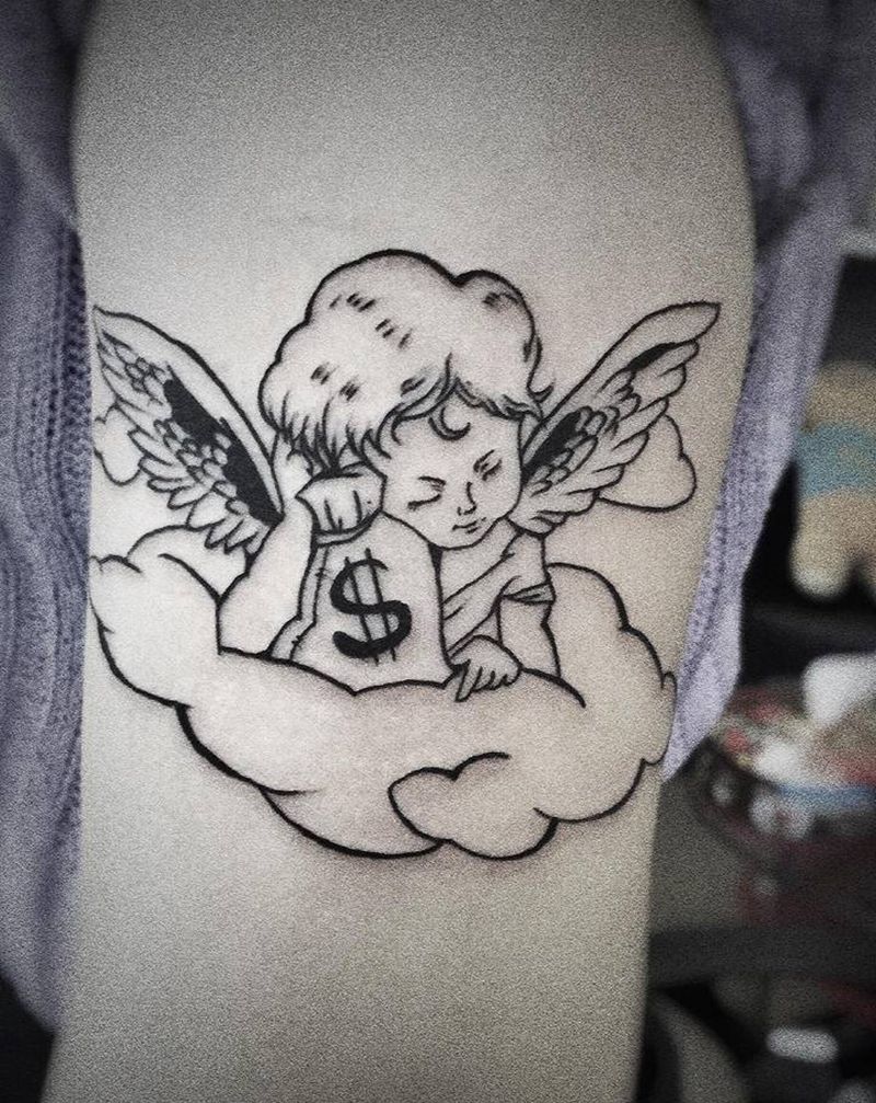 工作这么多年，我保持初心，纹身纹身图片_腿部New School老传统纹身图案