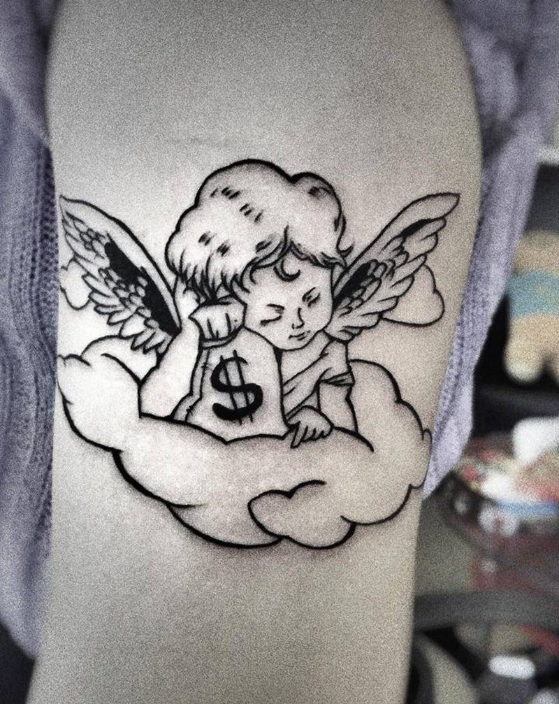 工作多年，相信我吗，纹身特价纹身图片_颈部腿部New School纹身图案