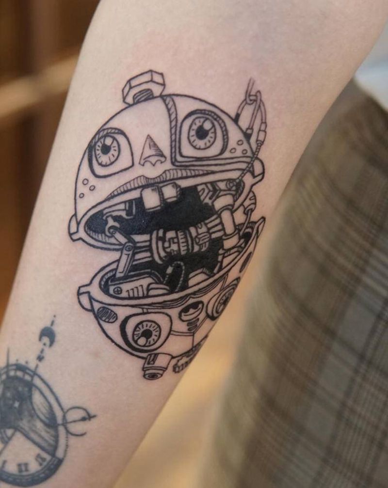 朋克蛋纹身图片_手臂Old School纹身图案