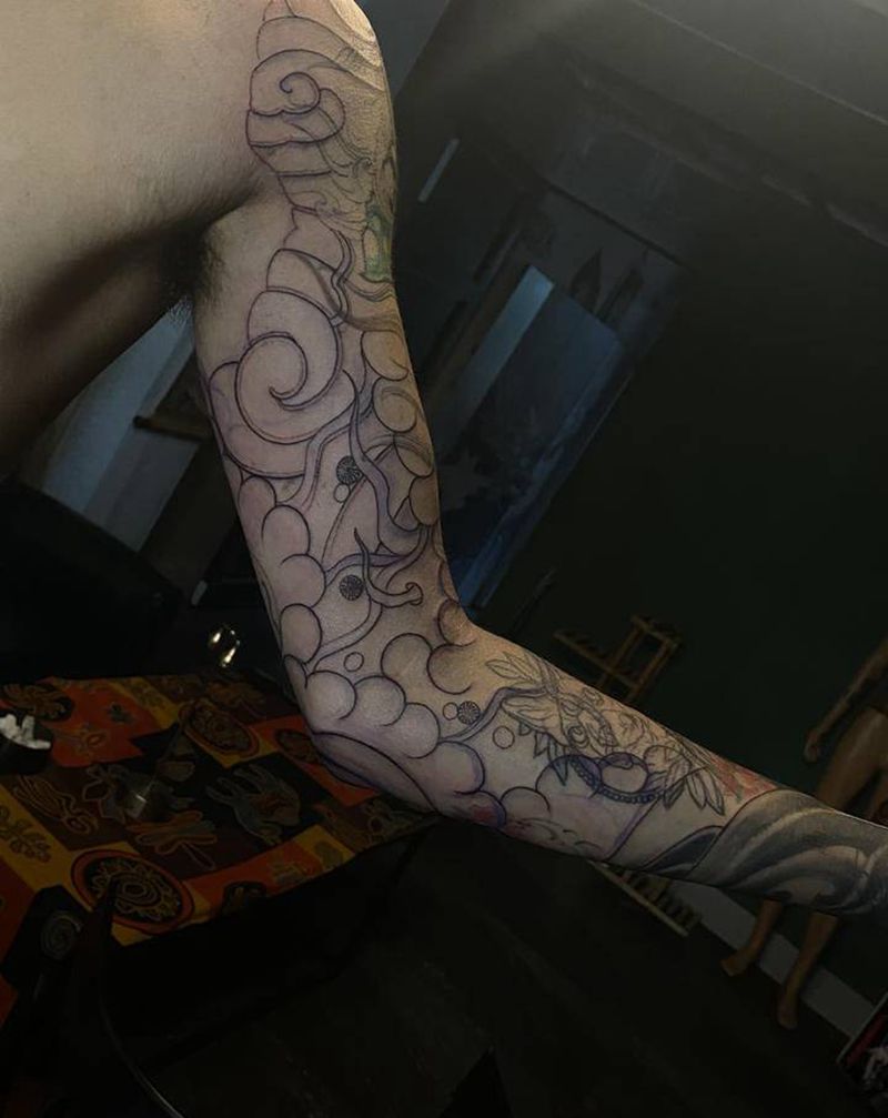 传统纹身图片_手臂老传统纹身图案