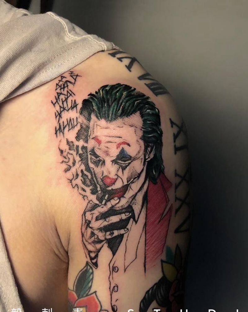 小丑纹身图片_手臂肩部New SchoolOld School纹身图案