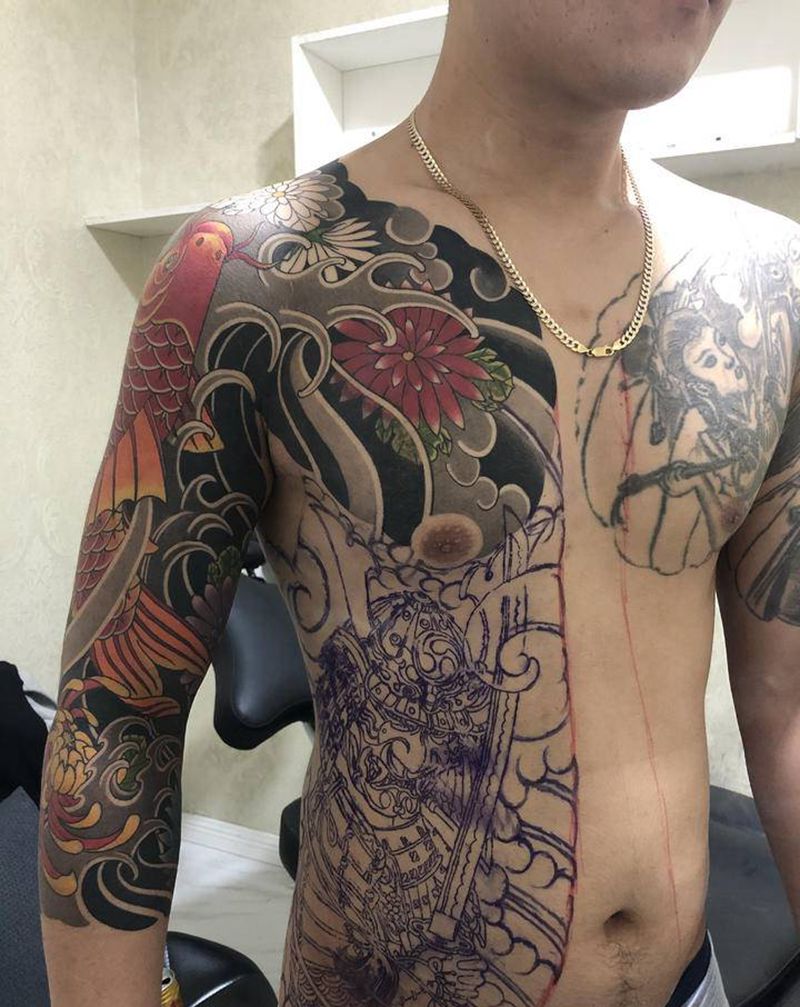 好久没更新了纹身图片_腹部纹身图案