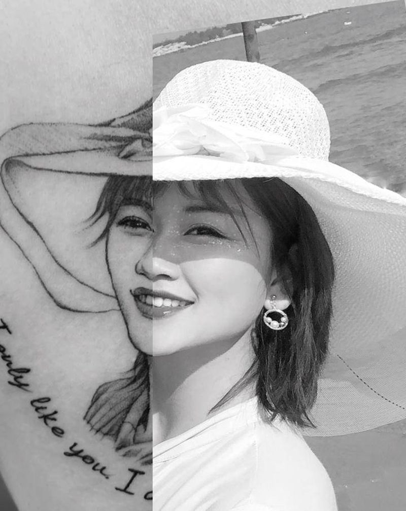 小清新肖像纹身图片_胸部手臂欧美写实New School肖像纹身图案