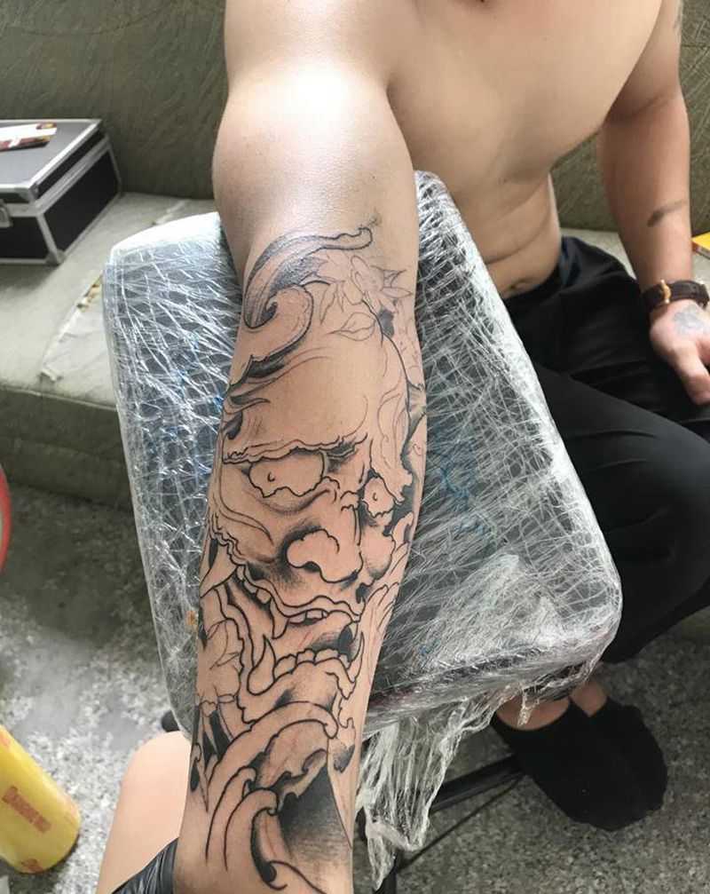 班诺纹身图片_手臂新传统纹身图案