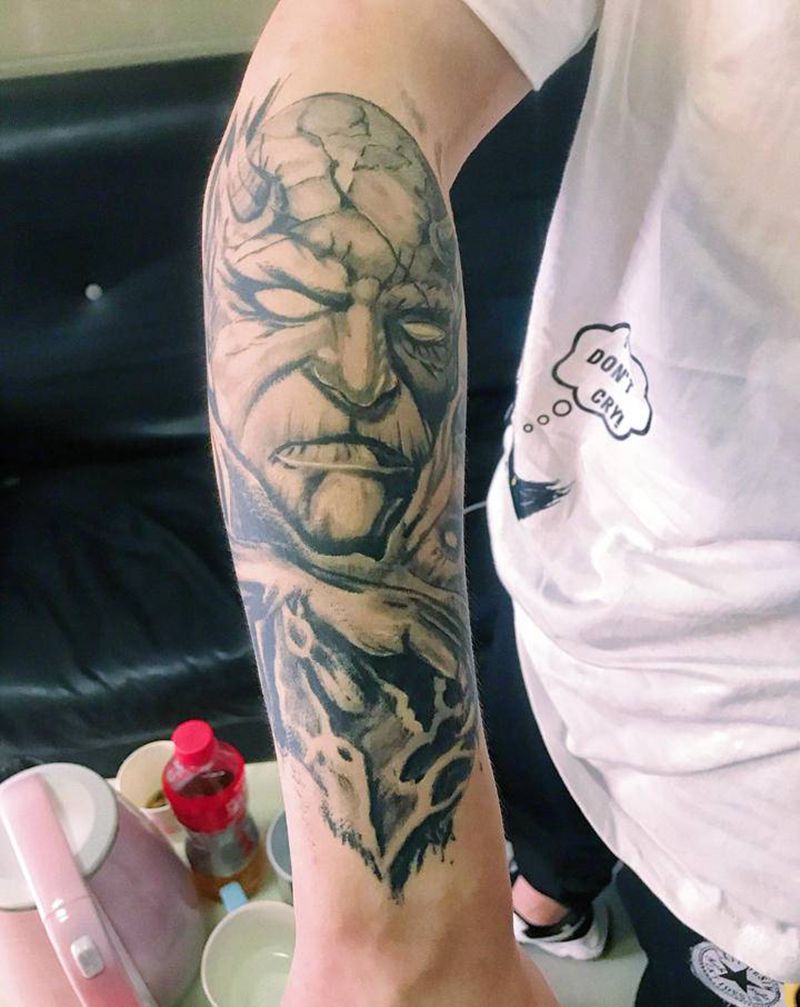 恶魔纹身图片_手臂欧美写实纹身图案