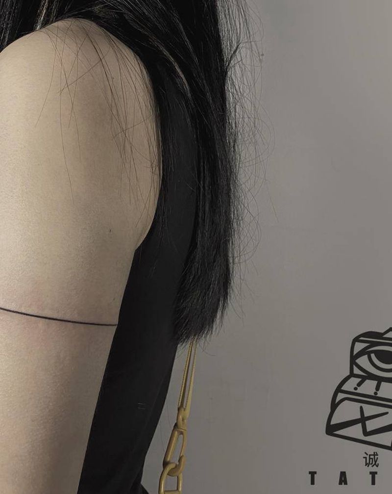 线臂环纹身图片_手臂几何图腾纹身图案