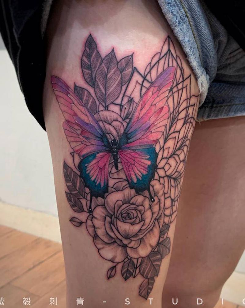 闺蜜纹身纹身图片_手臂腿部点刺图腾纹身图案