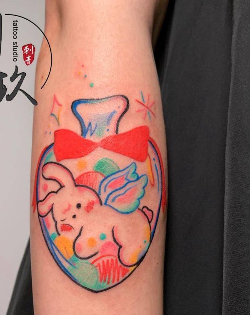 可可爱爱纹身图片_手臂New School纹身图案