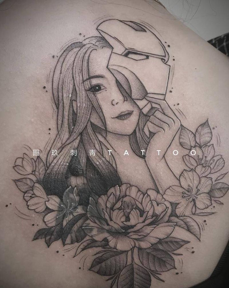 照片原创设计纹身图片_背部点刺纹身图案