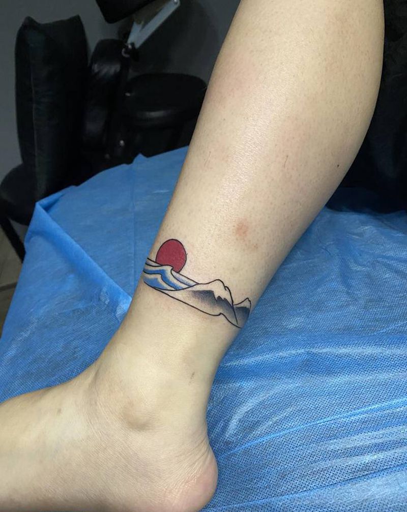 简简单单纹身图片_腿部水彩纹身图案