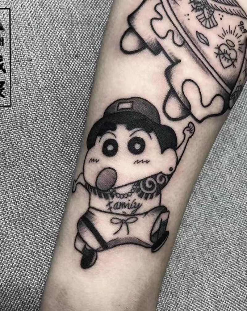 蜡笔小新派大星纹身图片_手臂腿部New SchoolOld School纹身图案