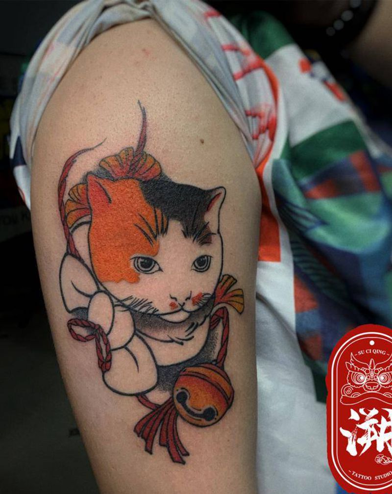 猫纹身图片_手臂手部New School猫猫刺青纹身图案