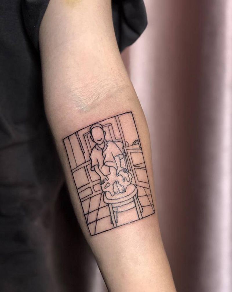 再逢少年纹身图片_手臂几何纹身图案