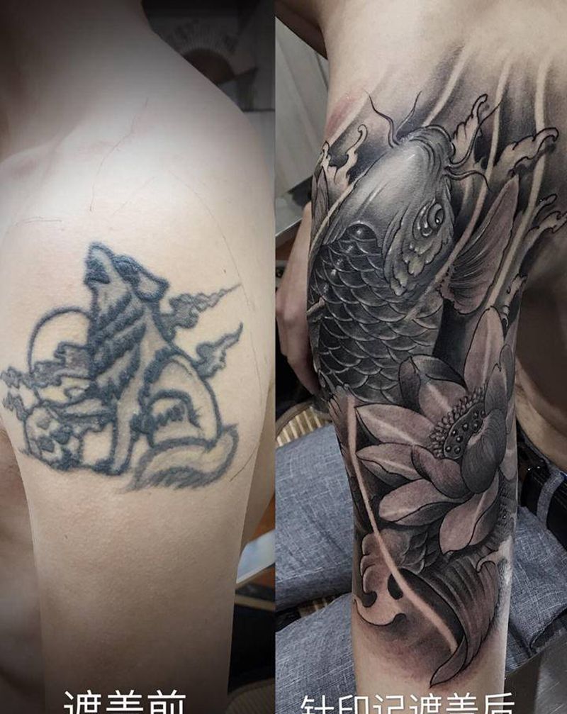 遮盖作品纹身图片_臀部纹身图案