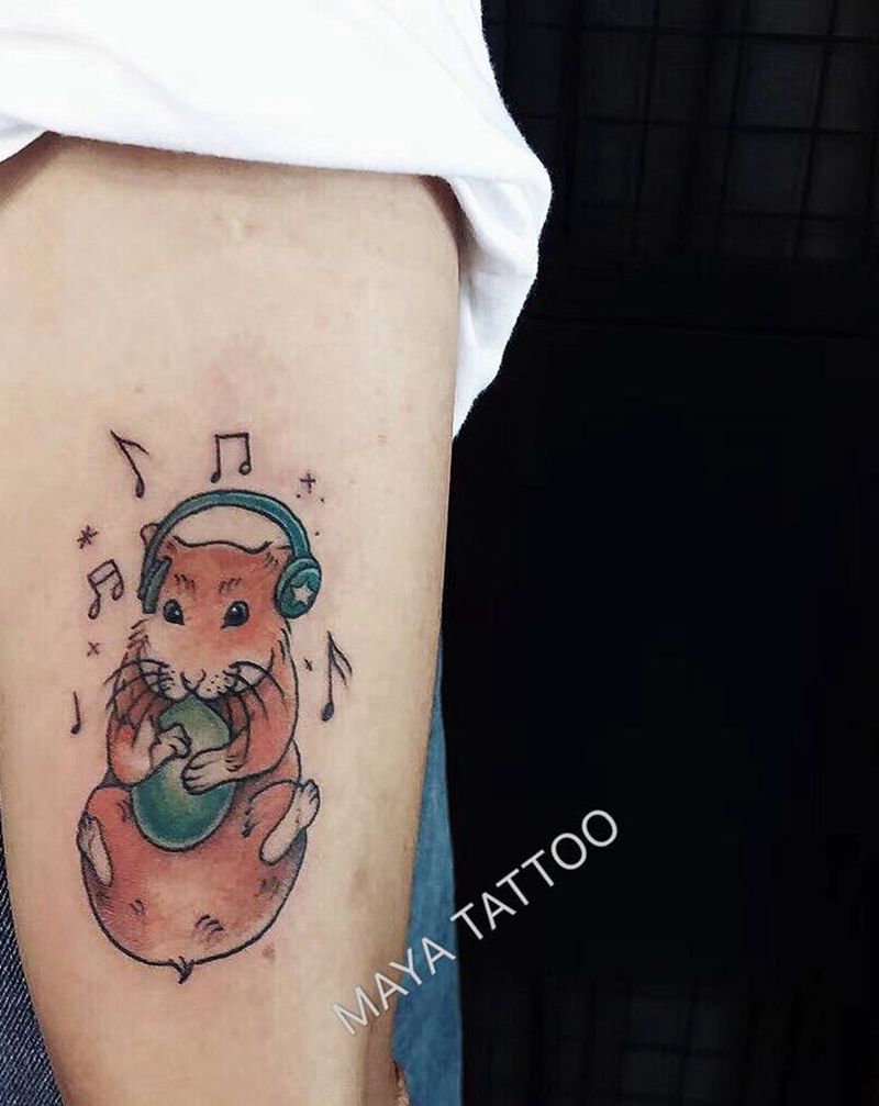 小仓鼠纹身纹身图片_手臂手部纹身图案