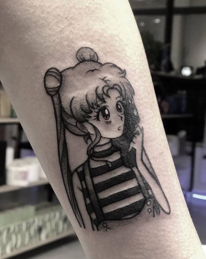 水冰月纹身图片_手臂腿部点刺几何纹身图案