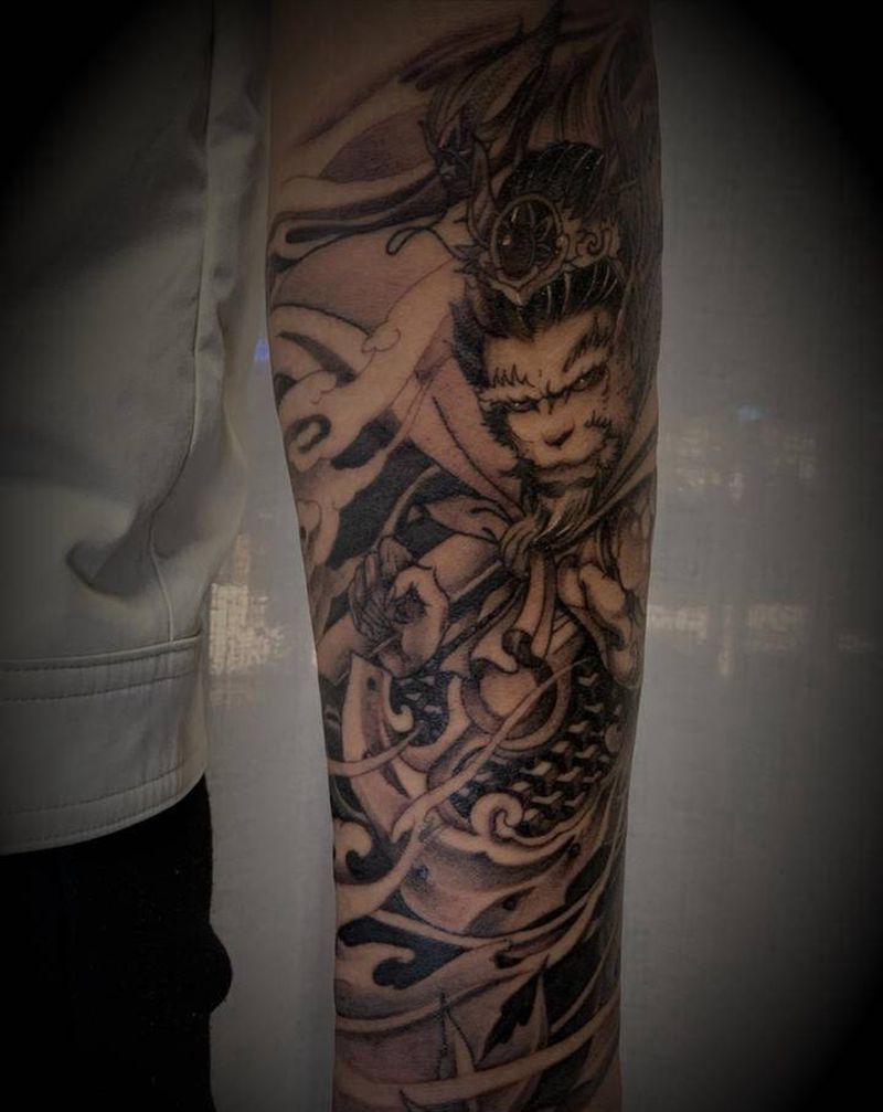 「齐天大圣孙悟空」纹身图片_手臂老传统纹身图案