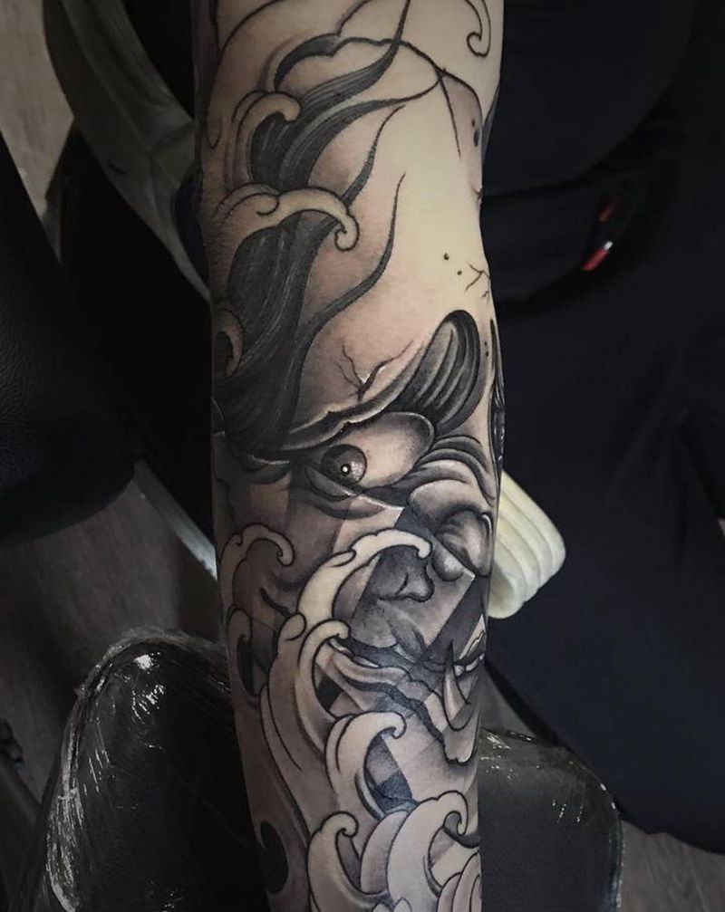 般若纹身图片_手臂老传统纹身图案