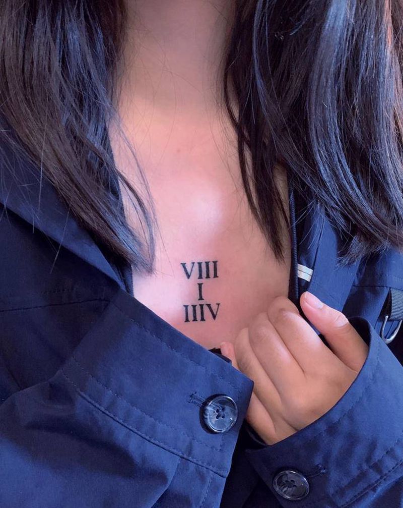 「小清新纹身」纹身图片_胸部字母纹身图案