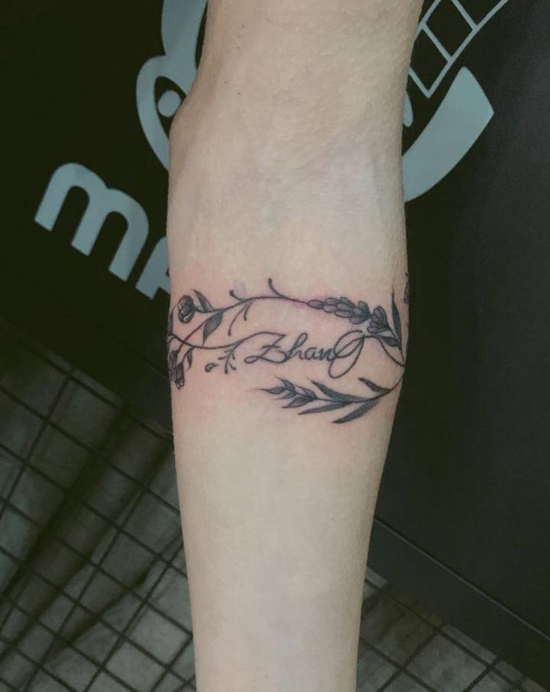 手环  花环纹身图片_手臂纹身图案