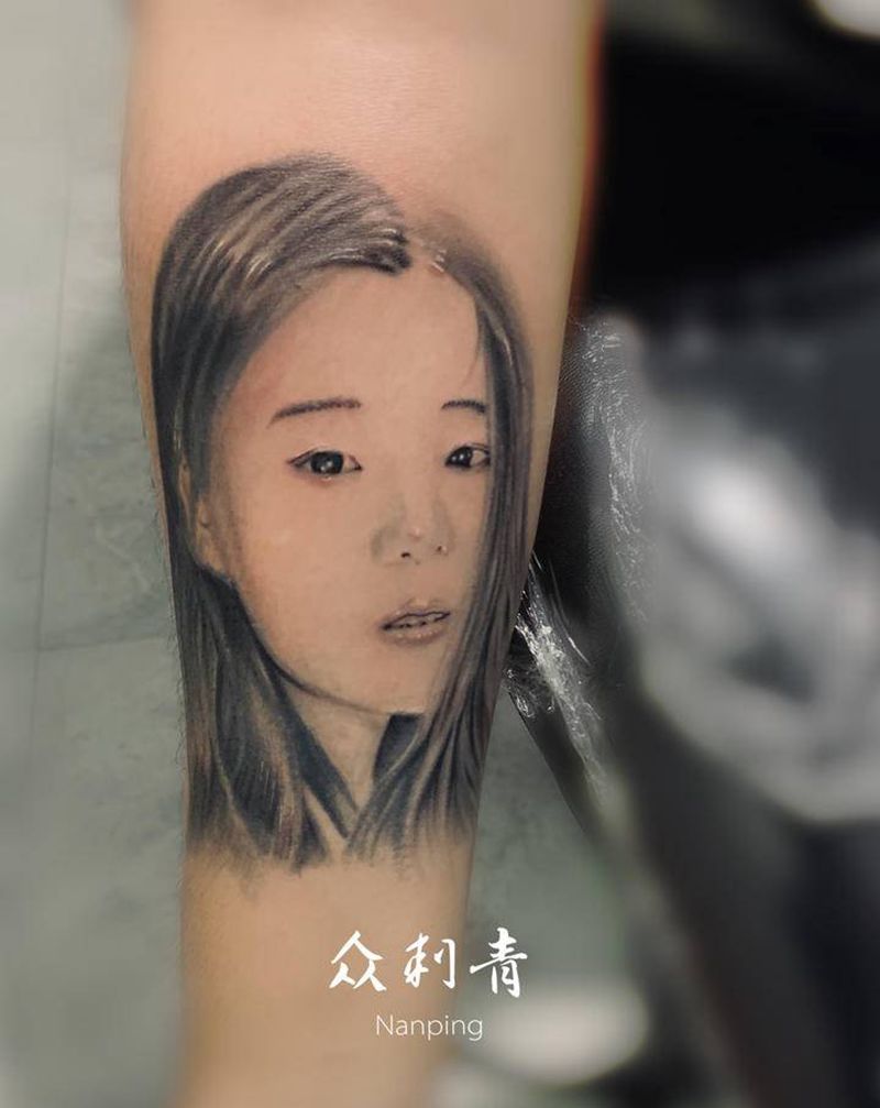 肖像纹身图片_手臂欧美写实纹身图案