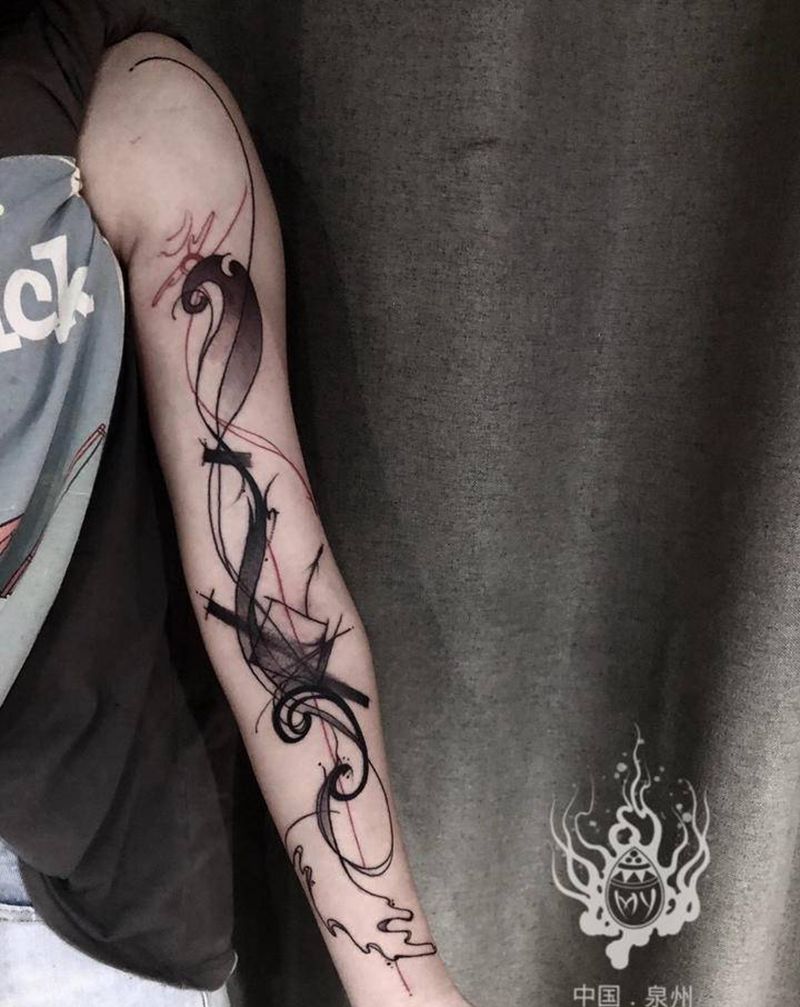 抽象纹身纹身图片_手部手臂抽象纹身图案