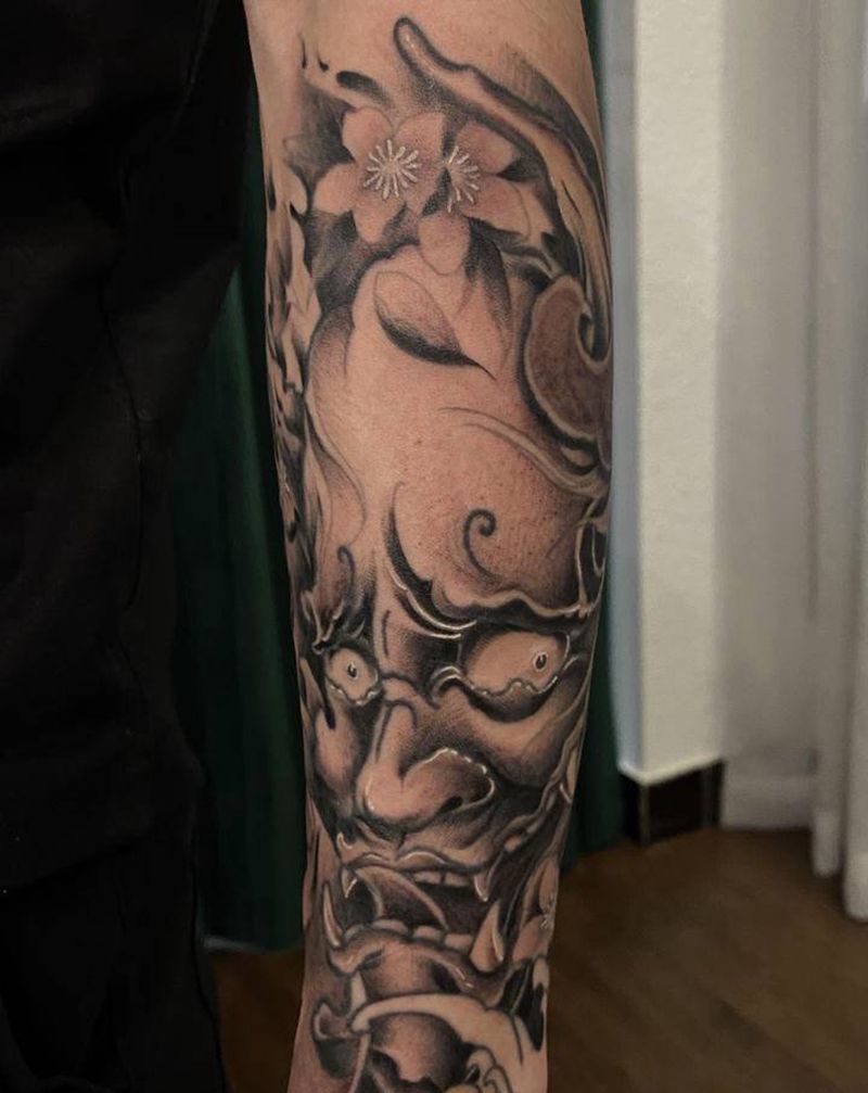 般若纹身图片_手臂老传统纹身图案