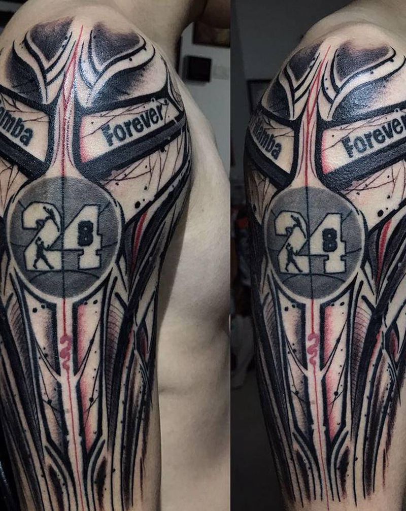 科比球迷纹身图片_手臂花体字纹身图案