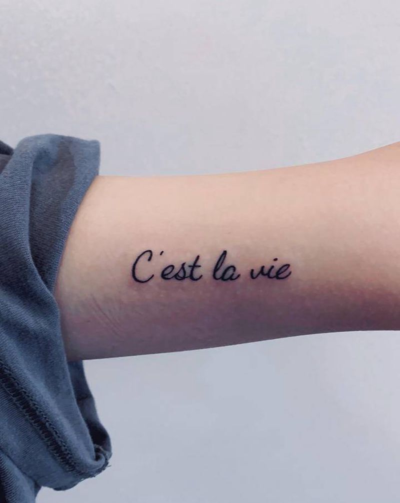 「法语小纹身」纹身图片_手臂纹身图案