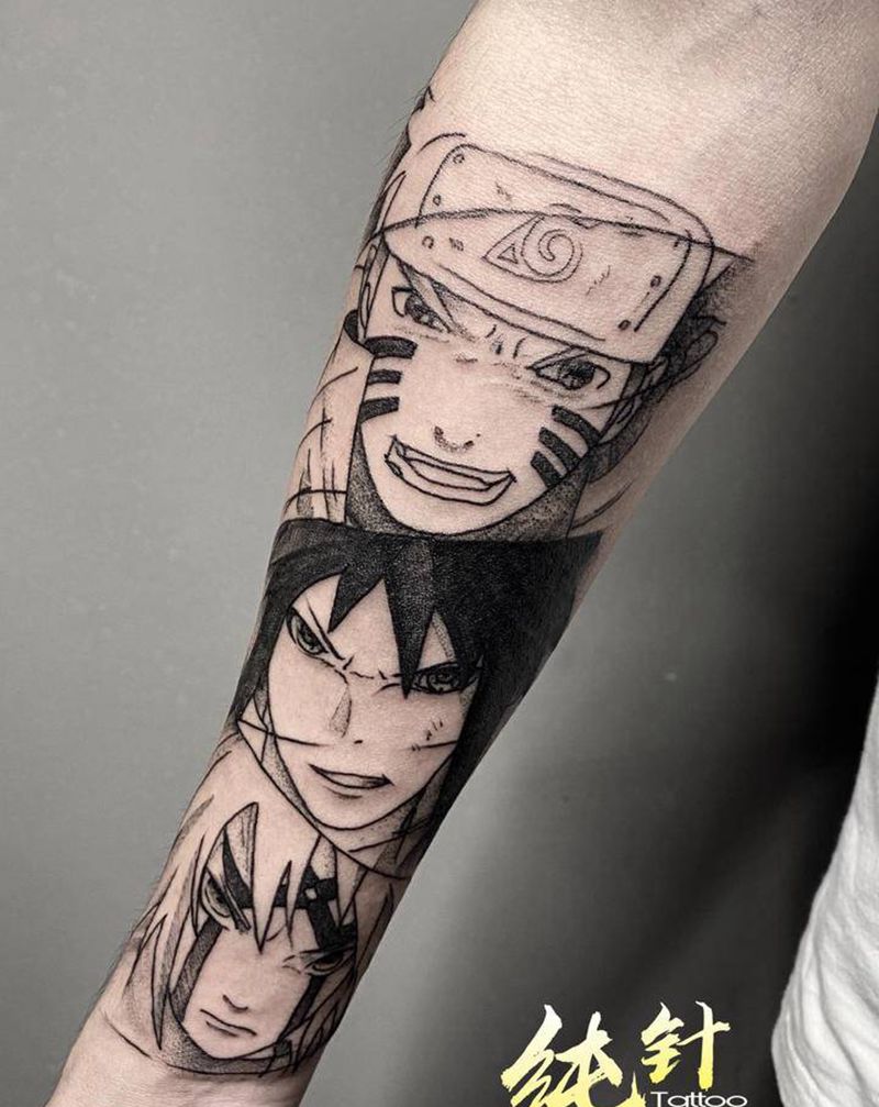 火影纹身图片_手臂手部New School点刺纹身图案
