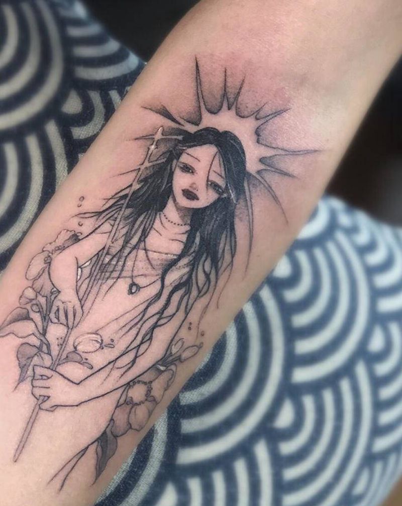 人物纹身图片_手部手臂几何点刺纹身图案