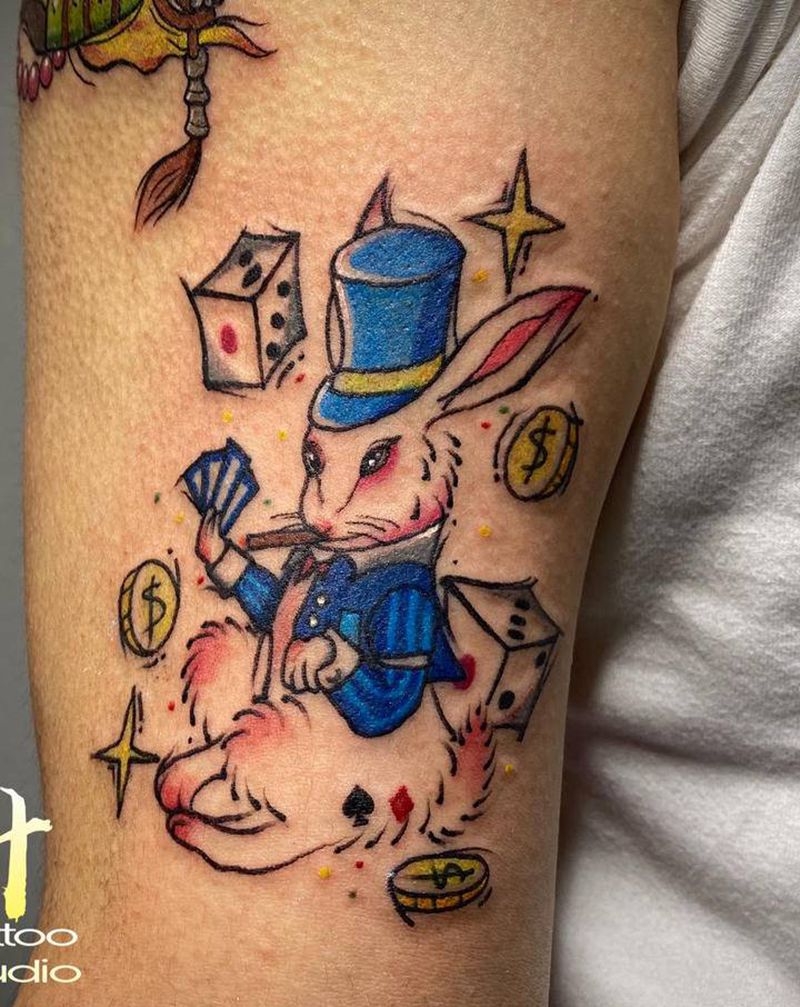 兔子纹身图片_手臂纹身图案