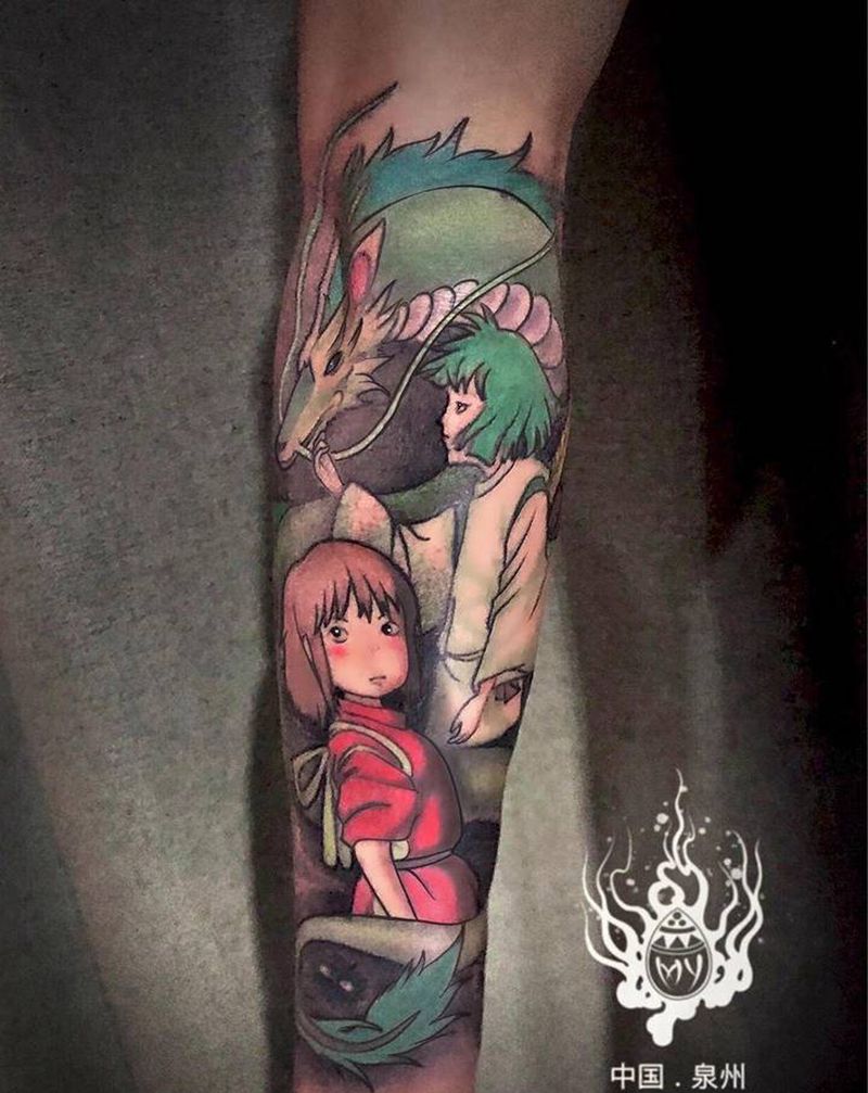 千与千寻纹身图片_手臂手部纹身图案