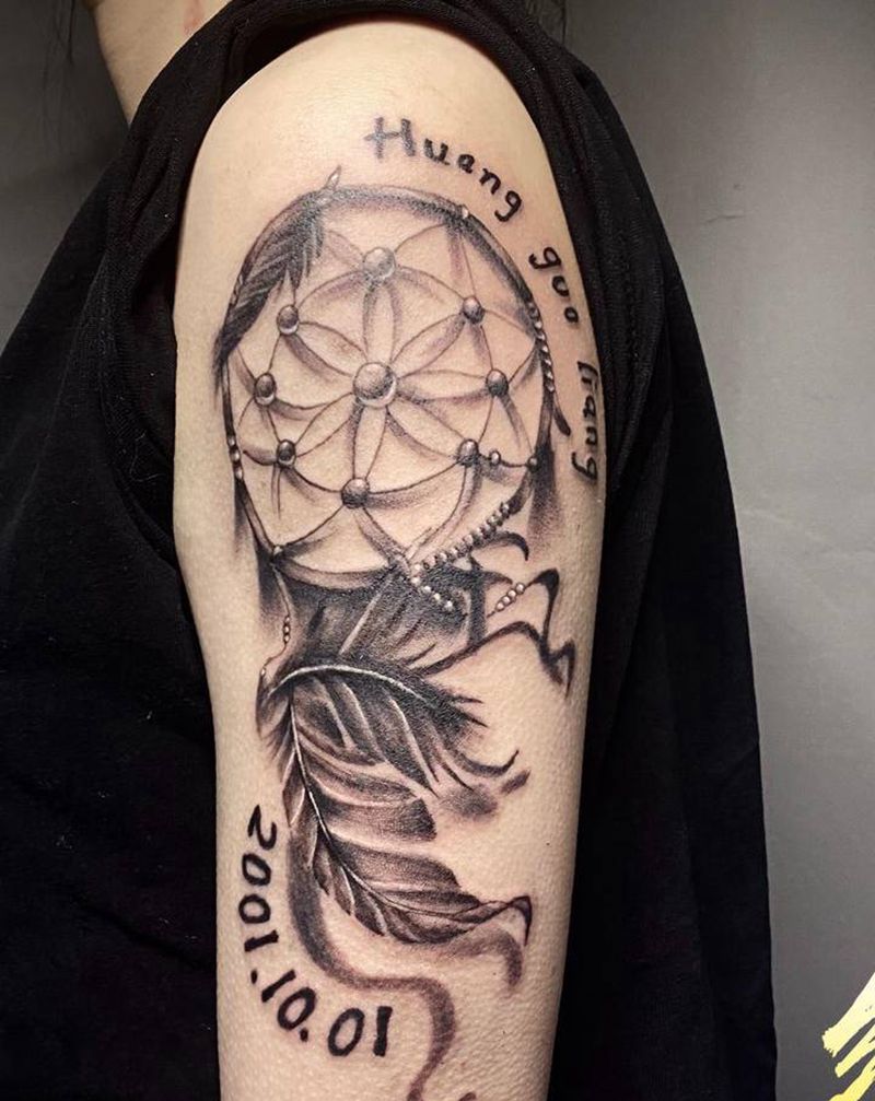 捕梦网纹身图片_手臂欧美写实纹身图案