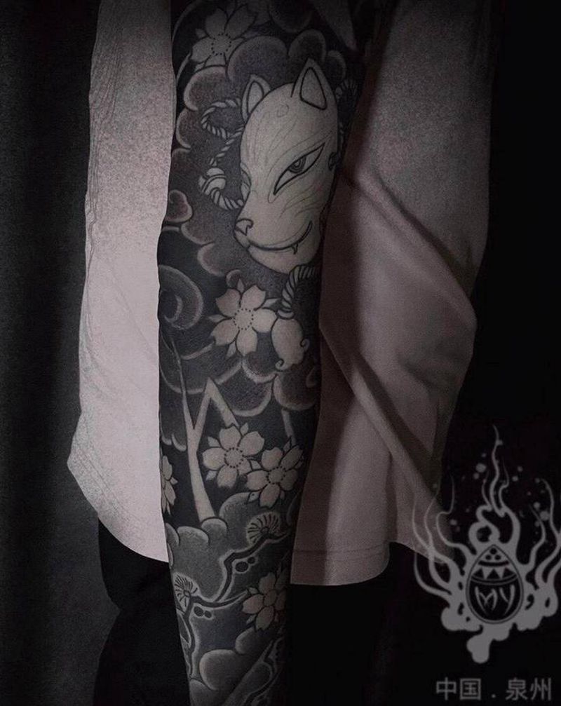 传统花臂  下次上彩色纹身图片_手部手臂老传统花臂纹身图案