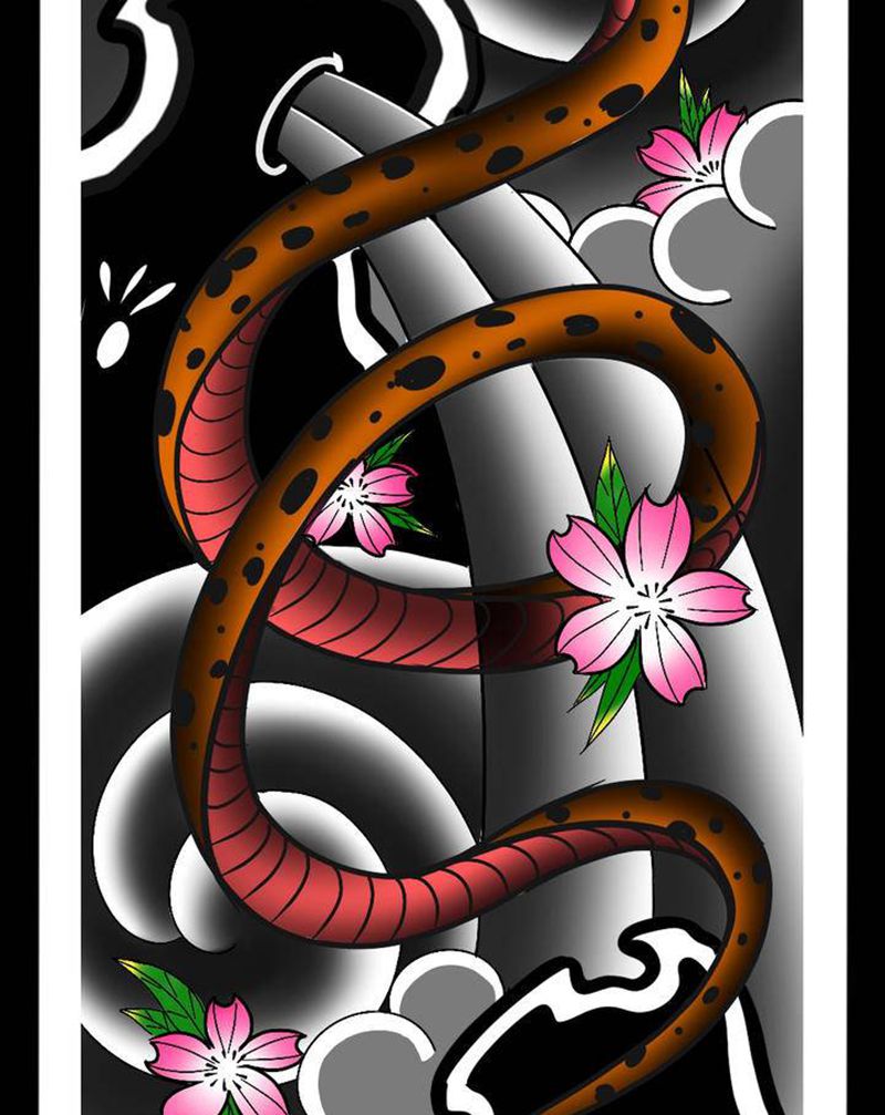 原创手稿纹身图片_手臂腿部老传统新传统纹身图案