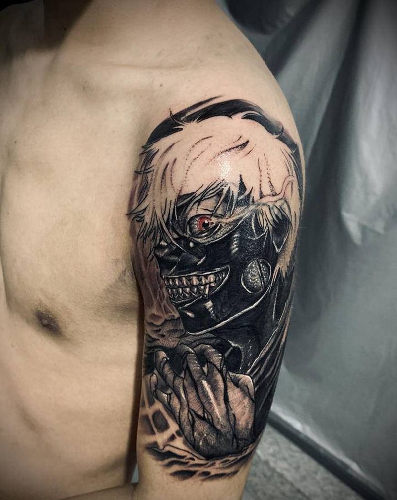 东京食尸鬼纹身图片_手臂纹身图案