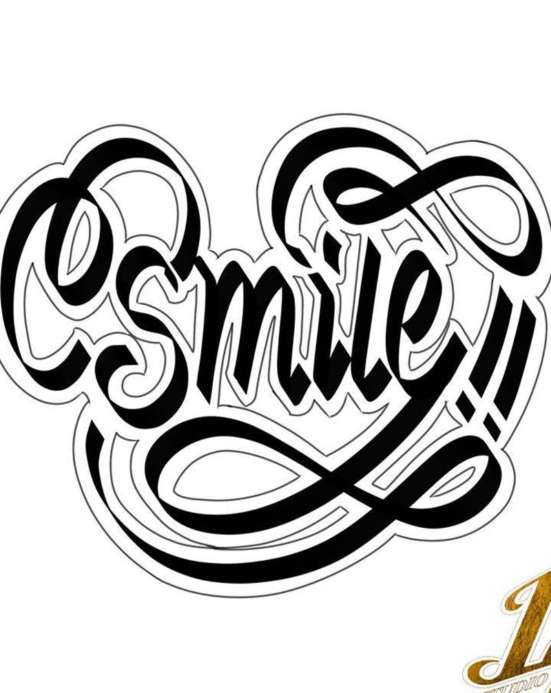 花体字纹身图片_臀部手臂花体字纹身图案