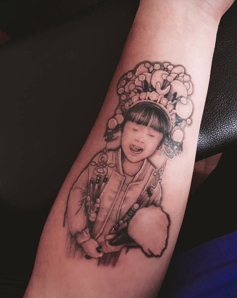 「女儿纹身」纹身图片_手臂女儿纹身图案