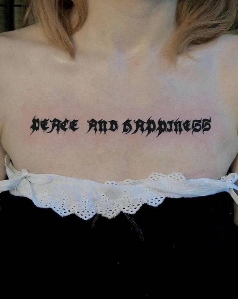 英文纹身图片_胸部纹身图案