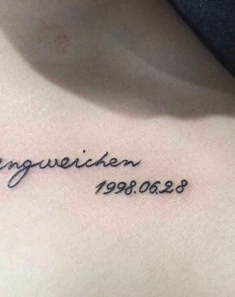 名字日期纹身图片_手部手臂小清新纹身图案