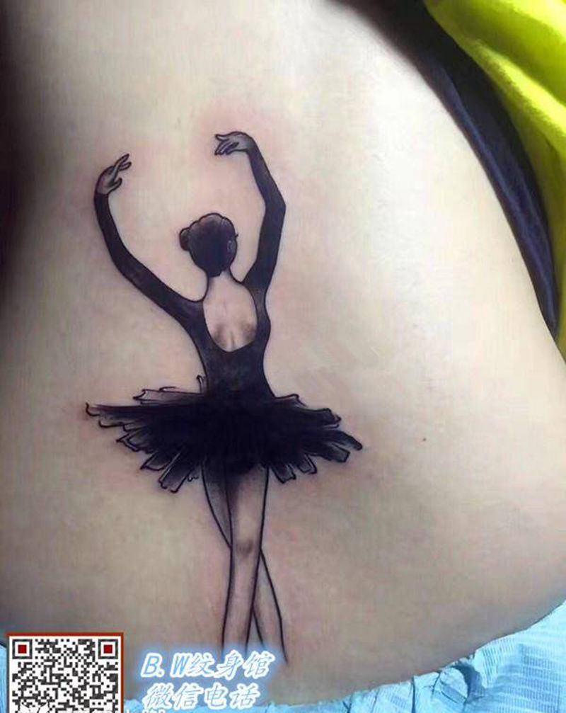 舞者（遮盖）纹身图片_腰部图腾纹身图案